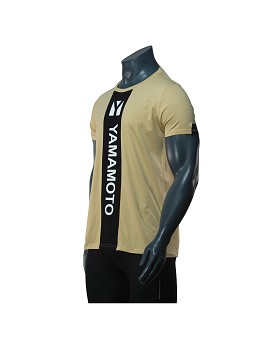 Man Vertical T-Shirt Colour: Beige - YAMAMOTO OUTFIT