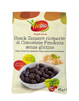 Snack Zenzero Ricoperto di Cioccolato Fondente Senza Glutine 45 grams - VIVIBIO