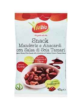 Snack Mandorle e Anacardi con Salsa di Soia Tamari 45 grammi - VIVIBIO