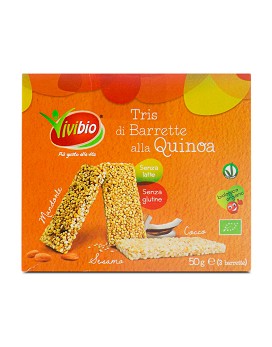 Tris di Barrette alla Quinoa 3 barras de 50 gramos - VIVIBIO
