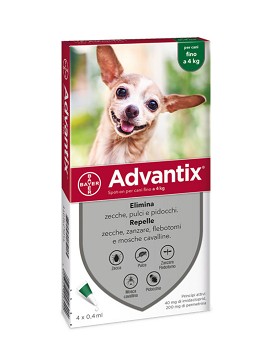 Advantix - Cani per Cani Fino a 4 kg 4 x 0,4 ml - BAYER