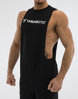 Man Tank Top Cut Out Colore: Nero - YAMAMOTO OUTFIT