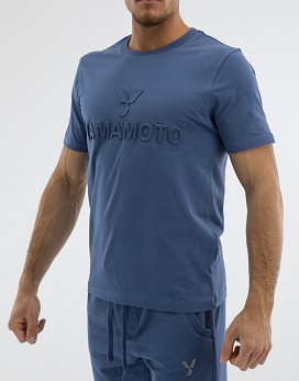 Man T-Shirt Embossed Color: Blue - YAMAMOTO OUTFIT