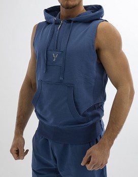 Sweatshirt Sleeveless Colour: Blue - YAMAMOTO OUTFIT
