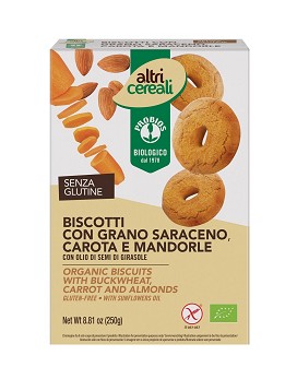 Altri Cereali - Biscotti con Grano Saraceno Carota e Mandorle 250 grammi - PROBIOS