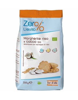 Zero% Levure - Marguerites Sablées à la Farine de Riz et à la Noix de Coco Râpée 250 grammes - FIOR DI LOTO