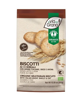 La Via Del Grano - Biscotti ai 3 Cereali 300 grammi - PROBIOS