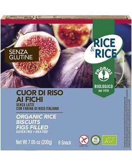 Rice & Rice - Galletas Corazones de Arroz Rellenas de Higos 6 snack de 33,4 gramos - PROBIOS