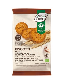 La Via Del Grano - Bio Biscotti al Muesli con Semi di Lino e di Papavero 300 grammi - PROBIOS
