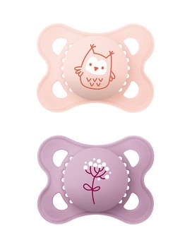 Original 2-6 Mesi Silicone 1 pink soother + 1 purple soother - MAM