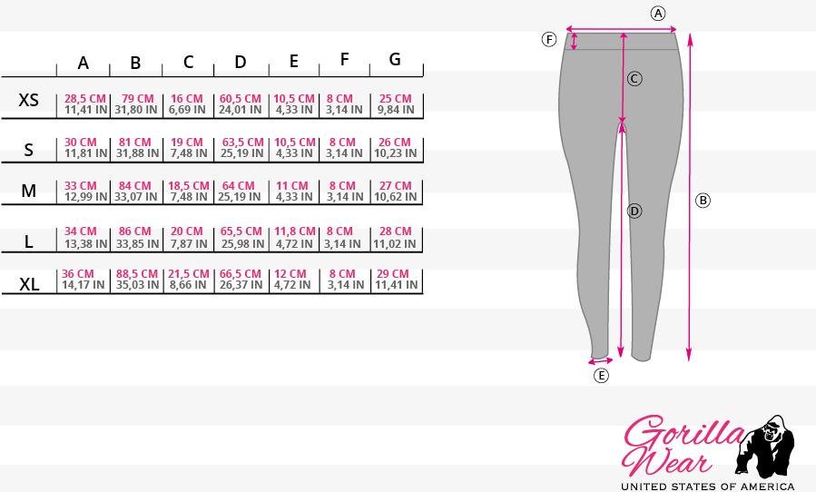 Compression Tights Size Chart